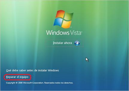 Cómo solucionar cuando arranca Windows Vista? -
